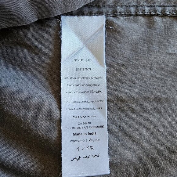 Truly By Part Two Gray Cotton Lurex SleevlessShimmery Mini Pockets Zippers US 10 - Picture 12 of 16